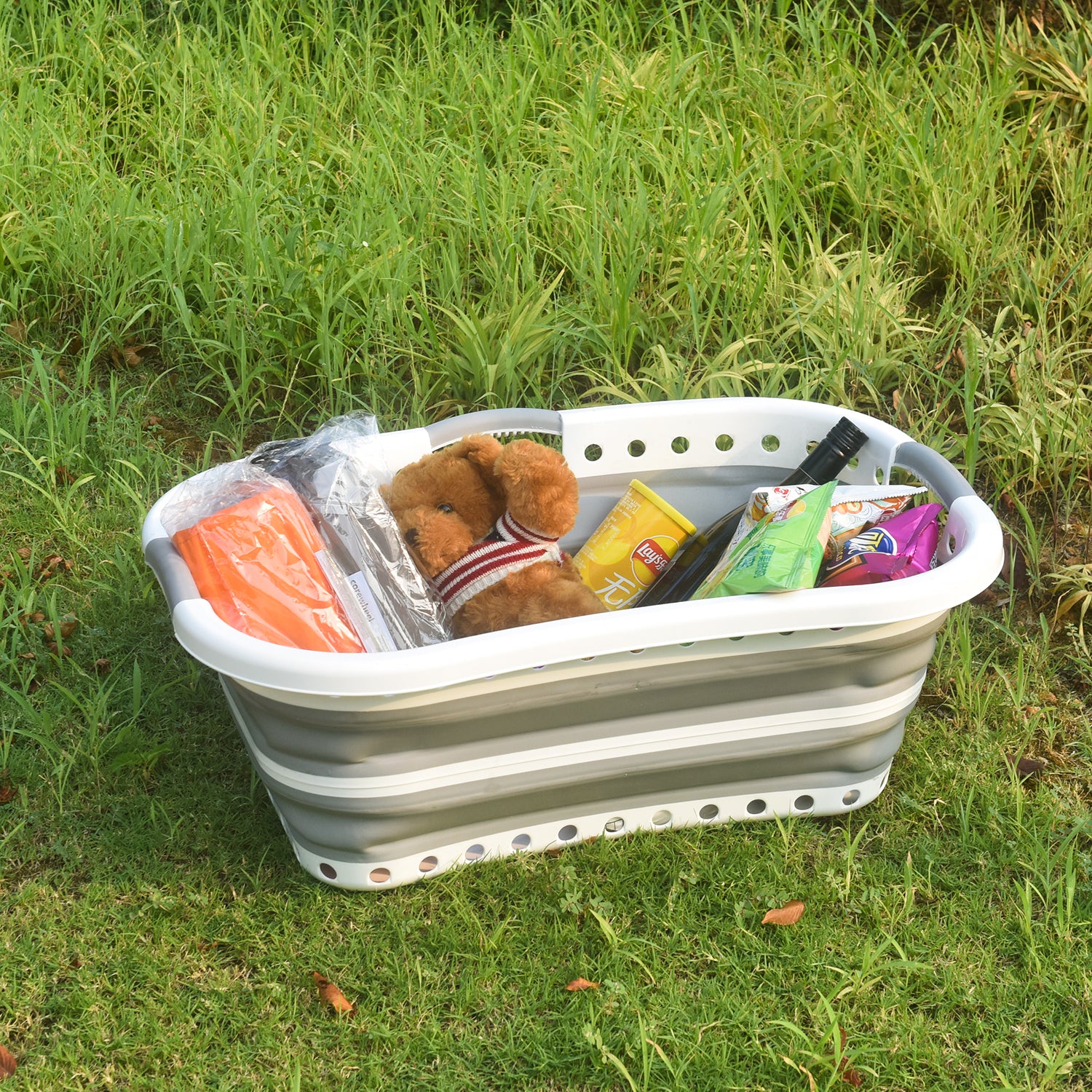 Collapsible Laundry Basket Foldable Space-Saving Design with Carry Handles 67L