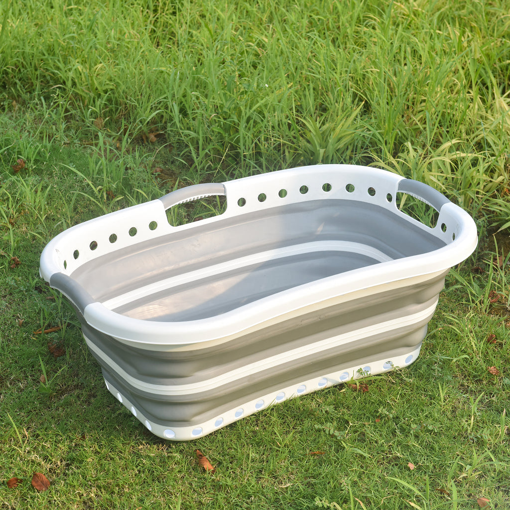 Collapsible Laundry Basket Foldable Space-Saving Design with Carry Handles 67L