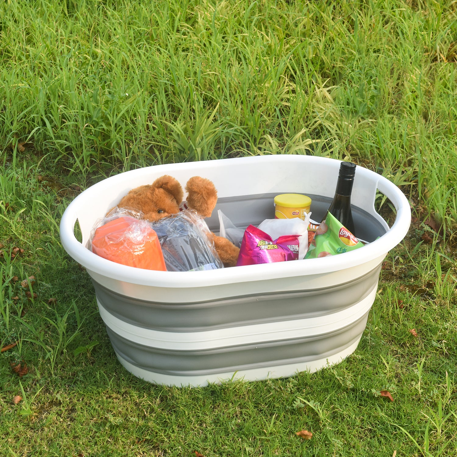 Collapsible Laundry Basket Foldable Space-Saving Design with Carry Handles 67L