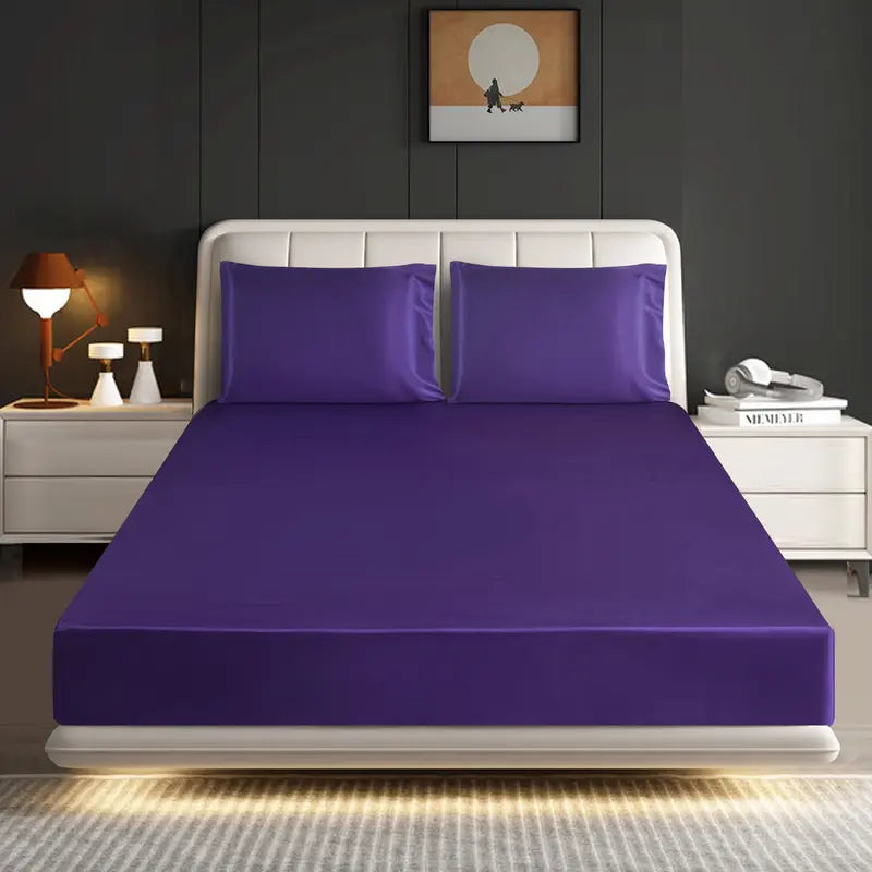 Mill Price Luxury Satin Fitted Sheet Set – 40cm Extra Deep Bed Sheet with Pillowcases | Single Double King