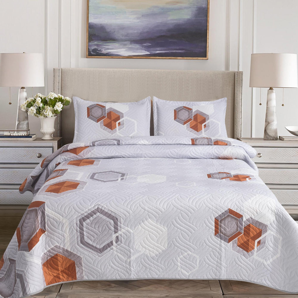 Luxury 3 Piece Bedding Set – Soft Microfibre Bedspread with Pillowcases | Lightweight & Cosy Bedspread-Milan