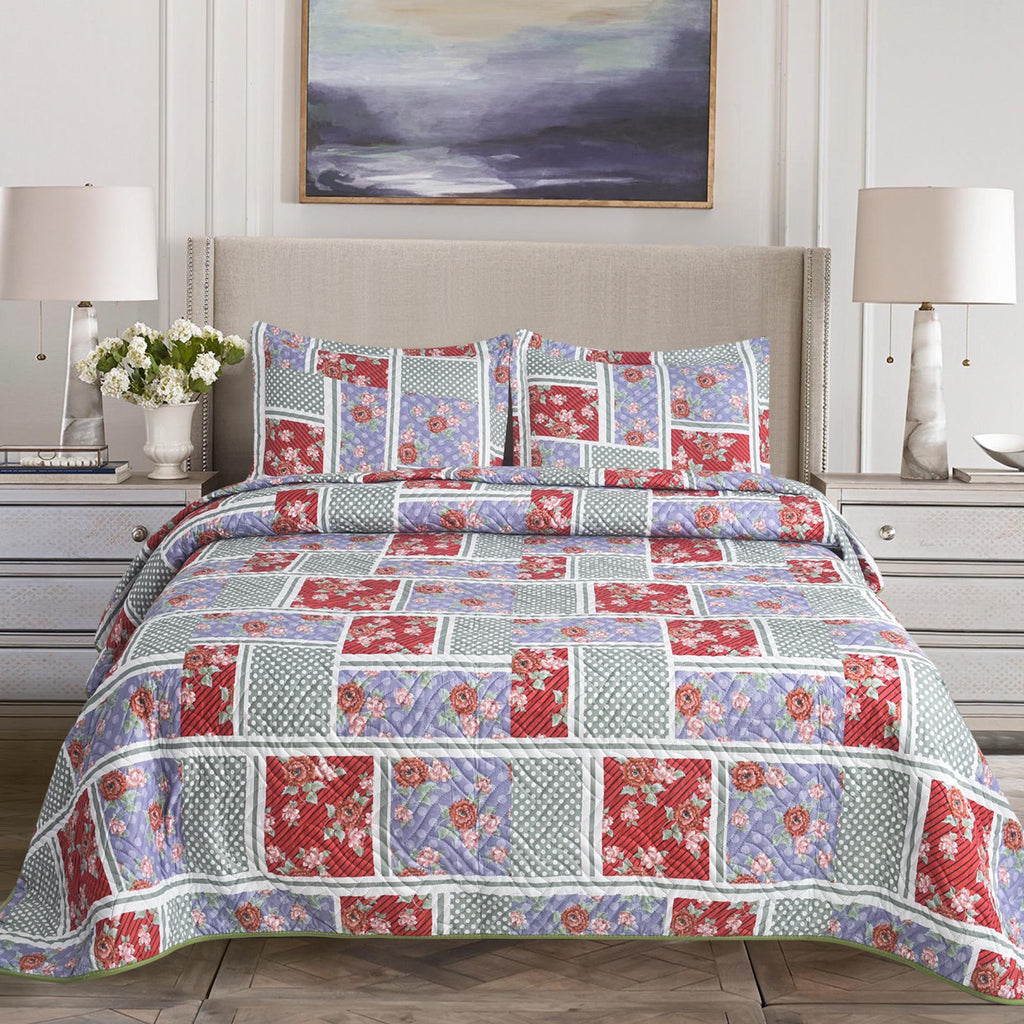 Luxury 3 Piece Bedding Set – Soft Microfibre Bedspread with Pillowcases | Lightweight & Cosy Bedspread-Milan