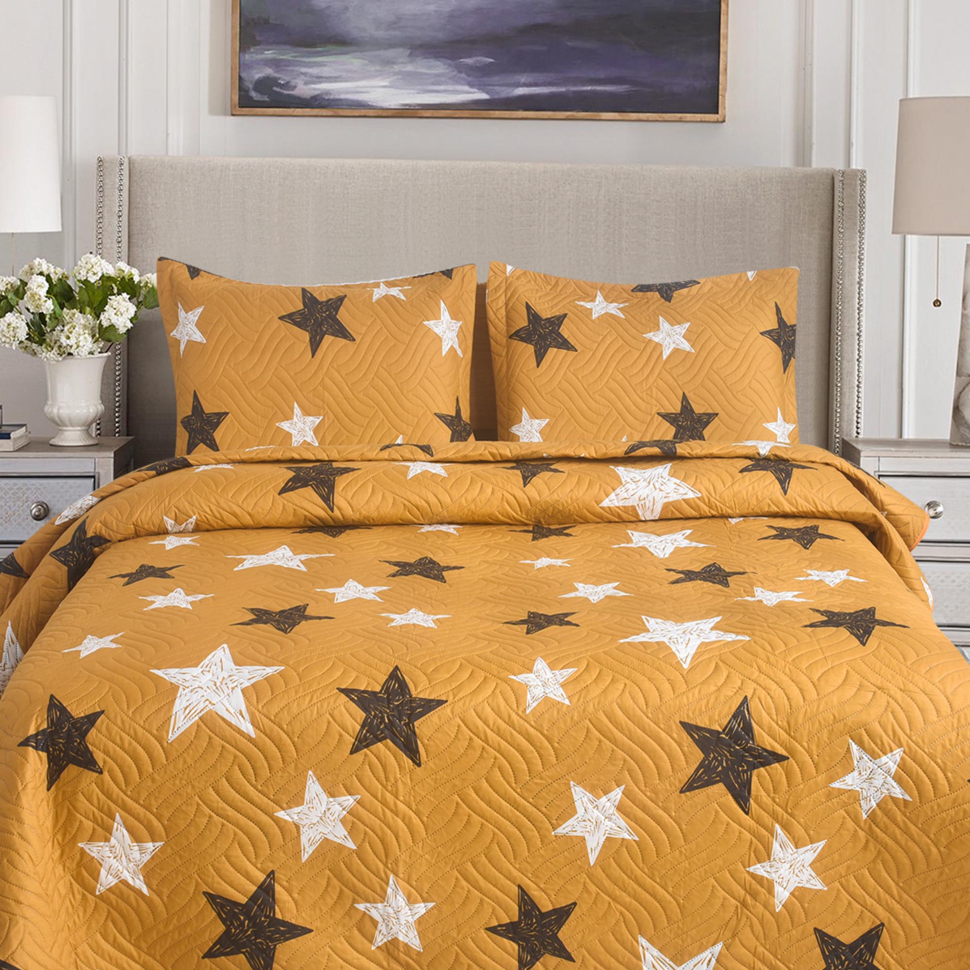 Luxury 3 Piece Bedding Set – Soft Microfibre Bedspread with Pillowcases | Lightweight & Cosy Bedspread-Milan