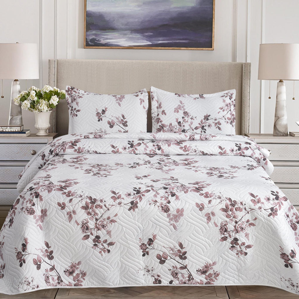 Luxury 3 Piece Bedding Set – Soft Microfibre Bedspread with Pillowcases | Lightweight & Cosy Bedspread-Milan