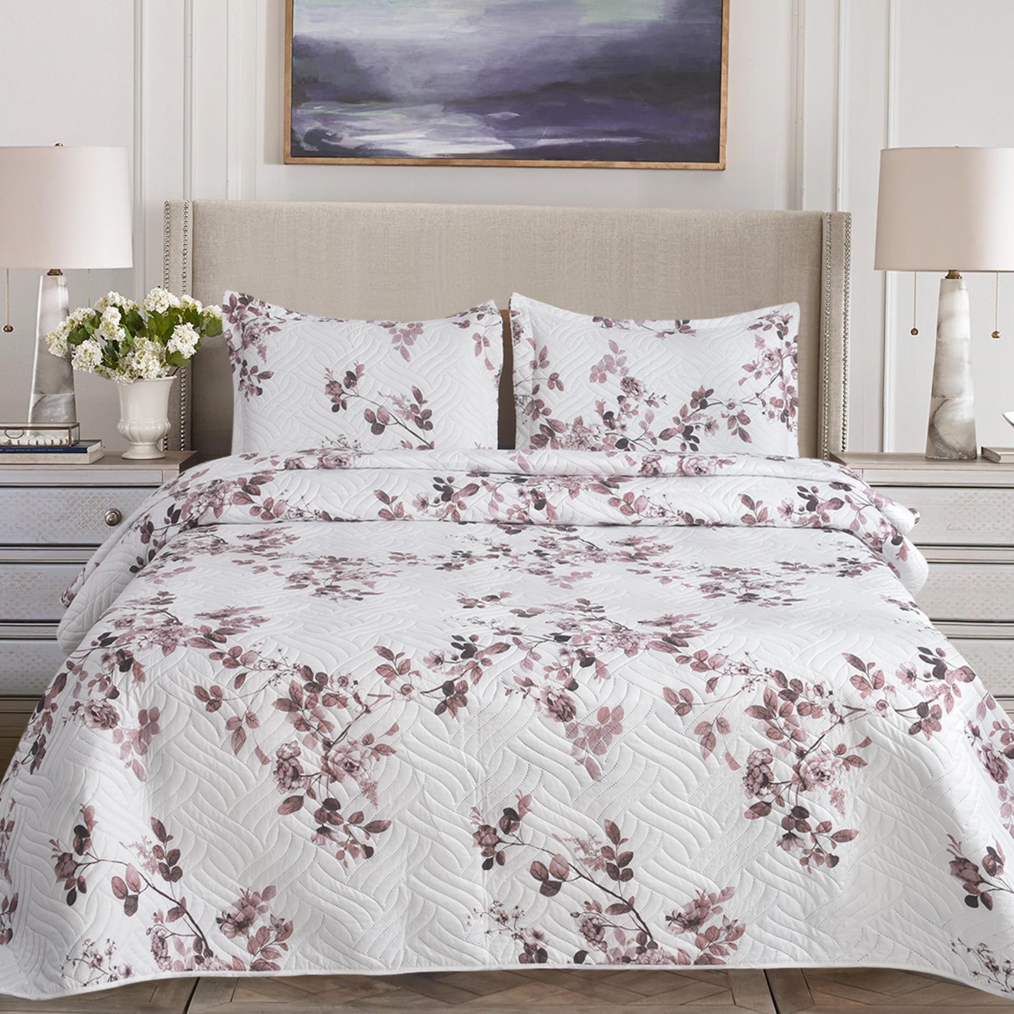 Luxury 3 Piece Bedding Set – Soft Microfibre Bedspread with Pillowcases | Lightweight & Cosy Bedspread-Milan