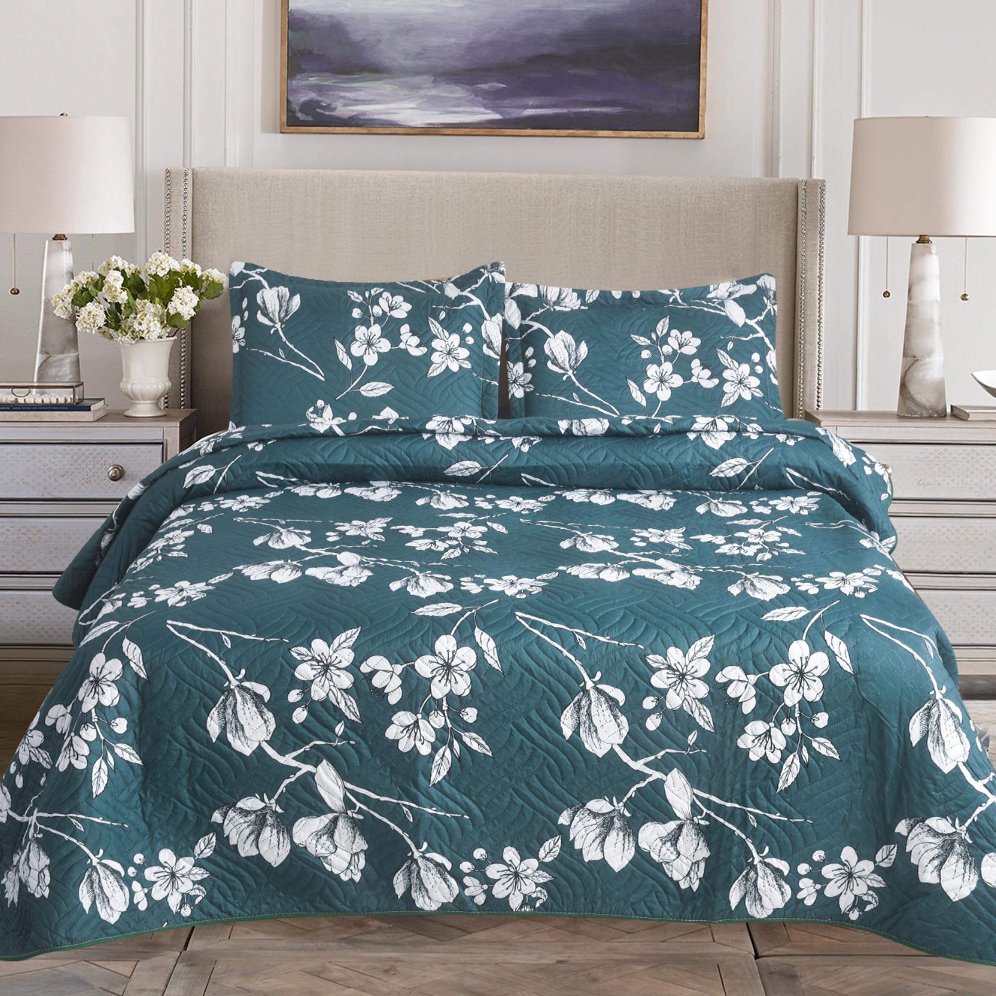 Luxury 3 Piece Bedding Set – Soft Microfibre Bedspread with Pillowcases | Lightweight & Cosy Bedspread-Milan