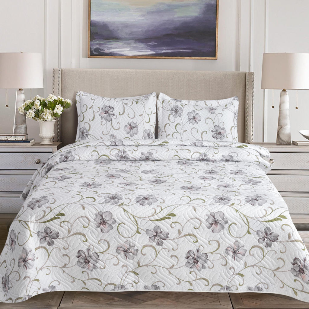 Luxury 3 Piece Bedding Set – Soft Microfibre Bedspread with Pillowcases | Lightweight & Cosy Bedspread-Milan