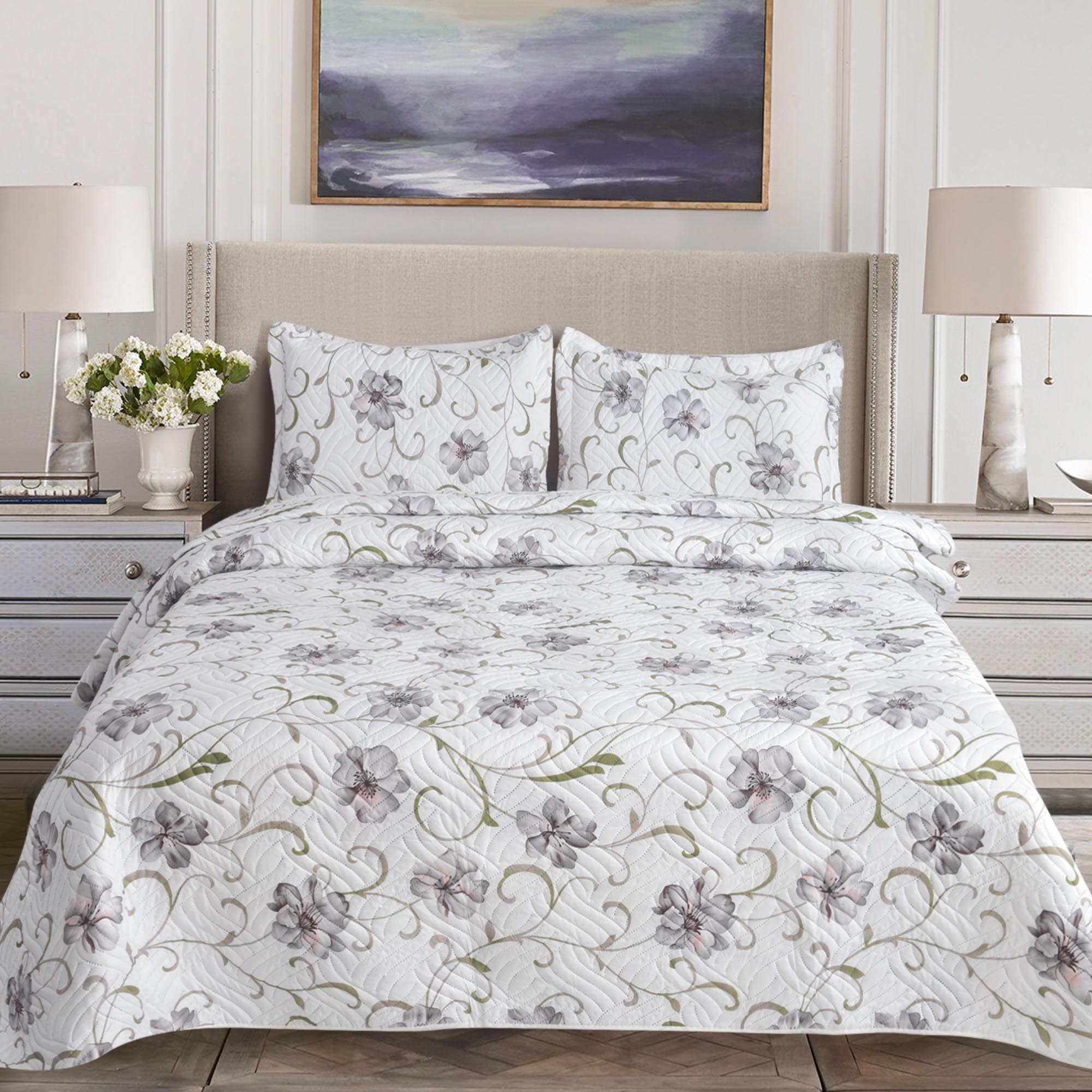 Luxury 3 Piece Bedding Set – Soft Microfibre Bedspread with Pillowcases | Lightweight & Cosy Bedspread-Milan