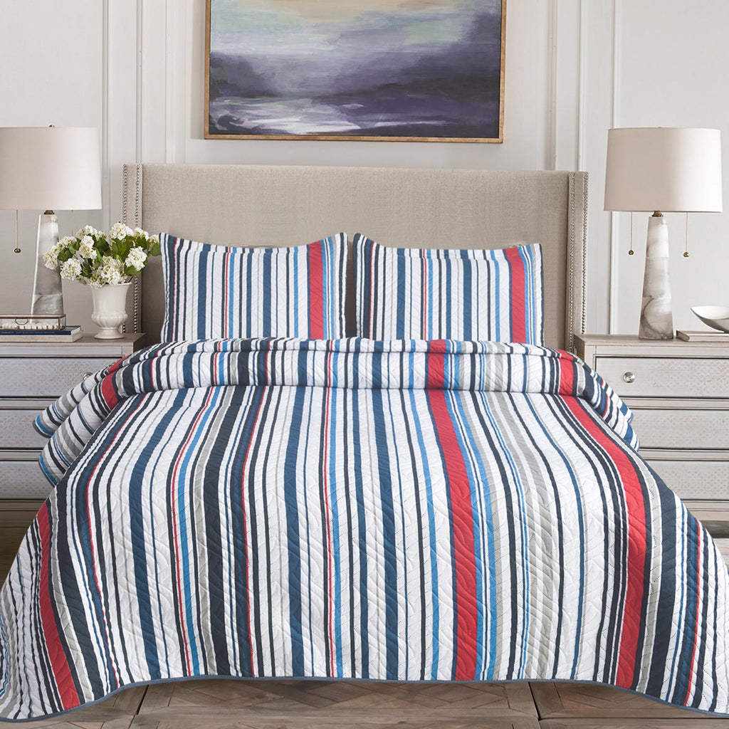Luxury 3 Piece Bedding Set – Soft Microfibre Bedspread with Pillowcases | Lightweight & Cosy Bedspread-Milan