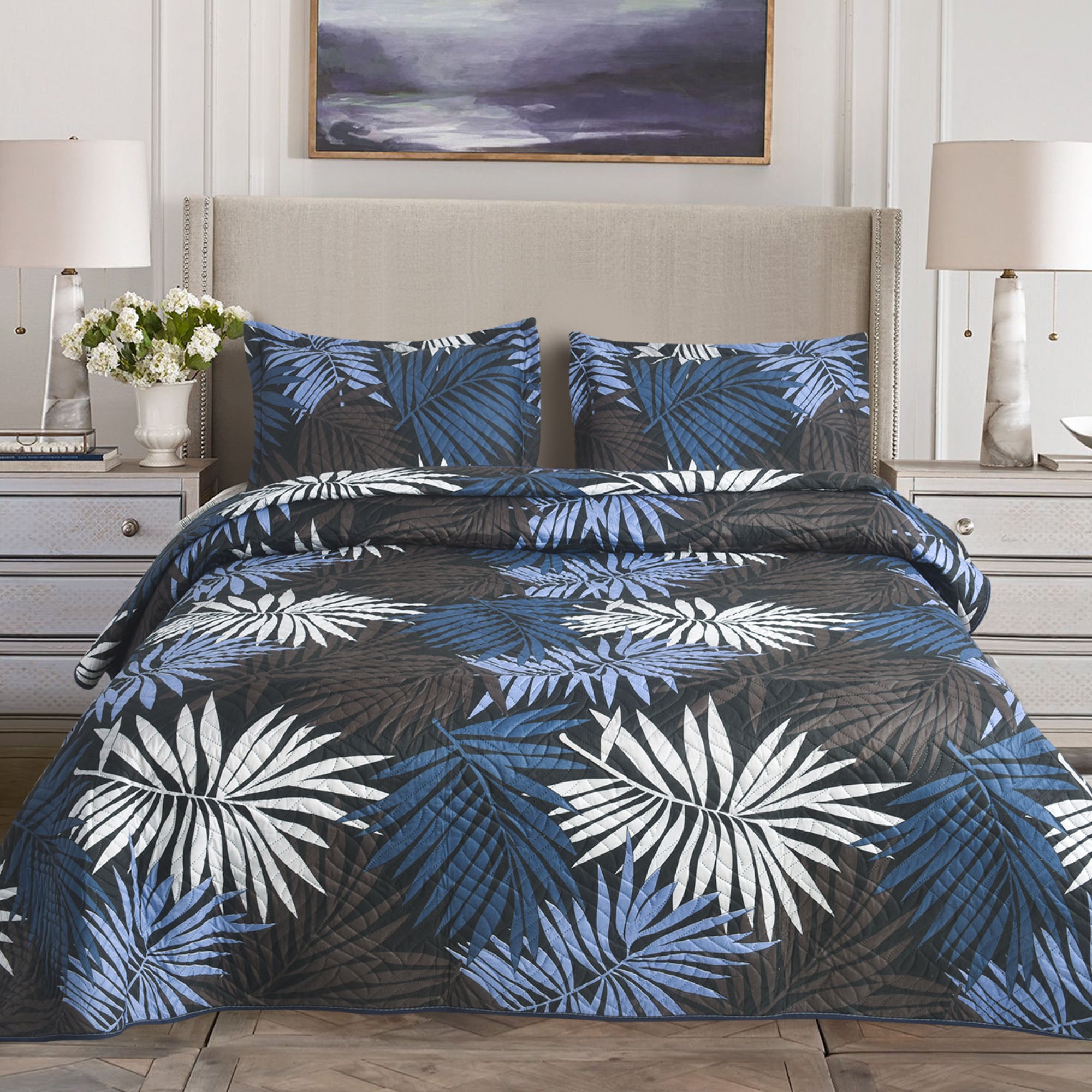 Luxury 3 Piece Bedding Set – Soft Microfibre Bedspread with Pillowcases | Lightweight & Cosy Bedspread-Milan