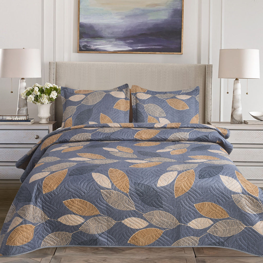 Luxury 3 Piece Bedding Set – Soft Microfibre Bedspread with Pillowcases | Lightweight & Cosy Bedspread-Milan