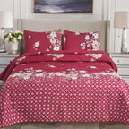 MillPrice Quilted 3-Piece Bedspread Set – Elegant Layered Comfort with Coordinated Pillowcases