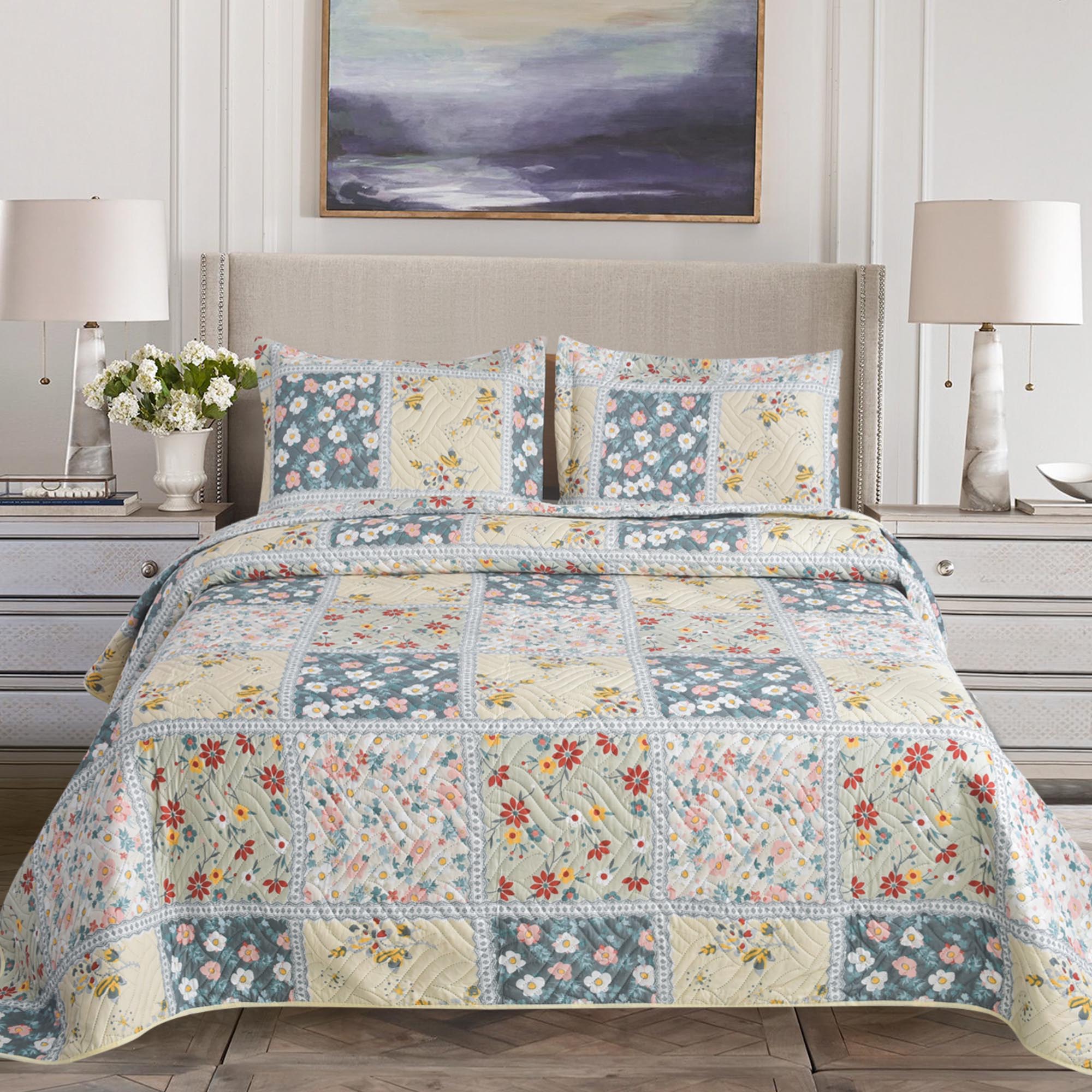 Luxury 3 Piece Bedding Set – Soft Microfibre Bedspread with Pillowcases | Lightweight & Cosy Bedspread-Milan