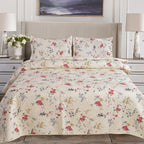 MillPrice Quilted 3-Piece Bedspread Set – Elegant Layered Comfort with Coordinated Pillowcases
