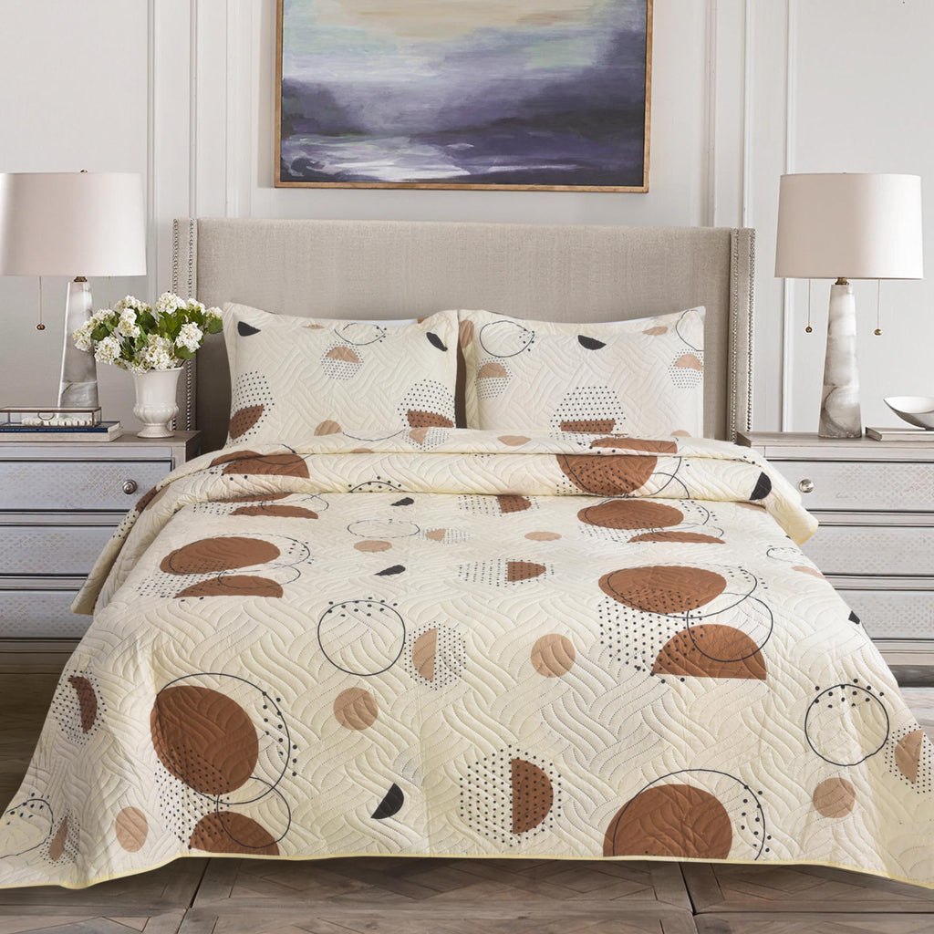 Luxury 3 Piece Bedding Set – Soft Microfibre Bedspread with Pillowcases | Lightweight & Cosy Bedspread-Milan