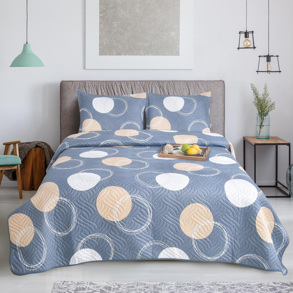 Luxury 3 Piece Bedding Set – Soft Microfibre Bedspread with Pillowcases | Lightweight & Cosy Bedspread-Milan