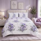 MillPrice 4 Piece Bedding Set Soft Microfibre Duvet Cover Fitted Sheet & Pillowcases Single Double King Super King