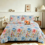 3pcs Printed Floral Duvet Set, Soft Bedding Set for Single Double King Super King, Elegant Duvet Cover Set with Pillowcases