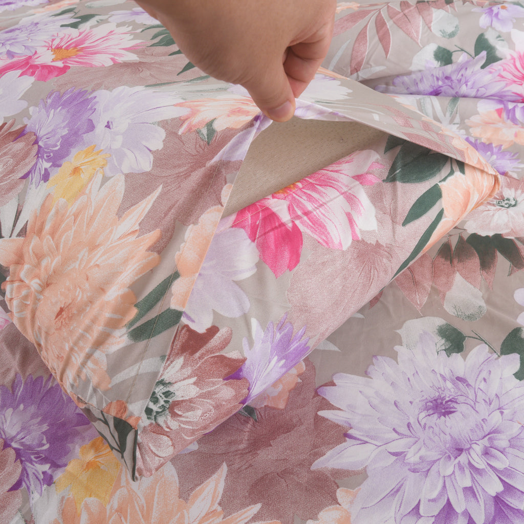 3pcs Printed Floral Duvet Set, Soft Bedding Set for Single Double King Super King, Elegant Duvet Cover Set with Pillowcases