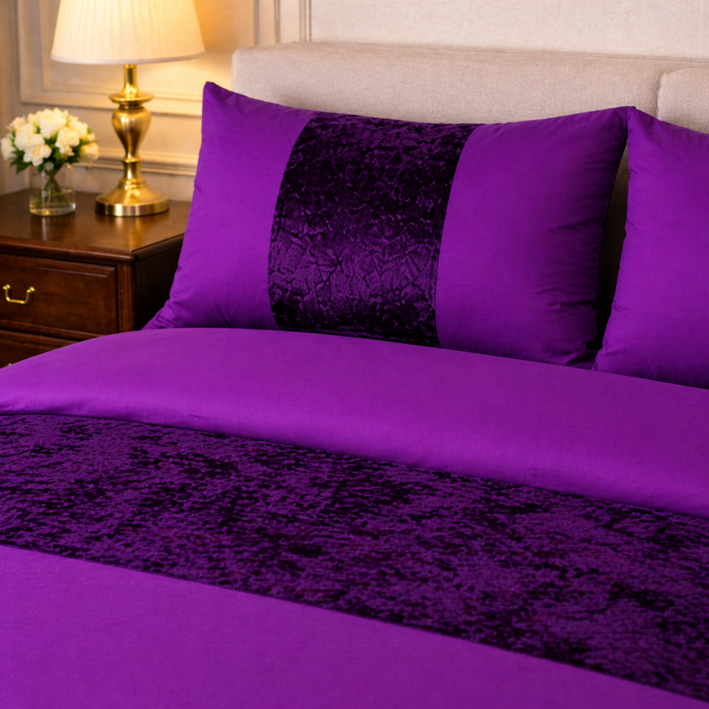 Premium Velvet Panel Duvet Cover Set – Soft Luxury Bedding Upgrade