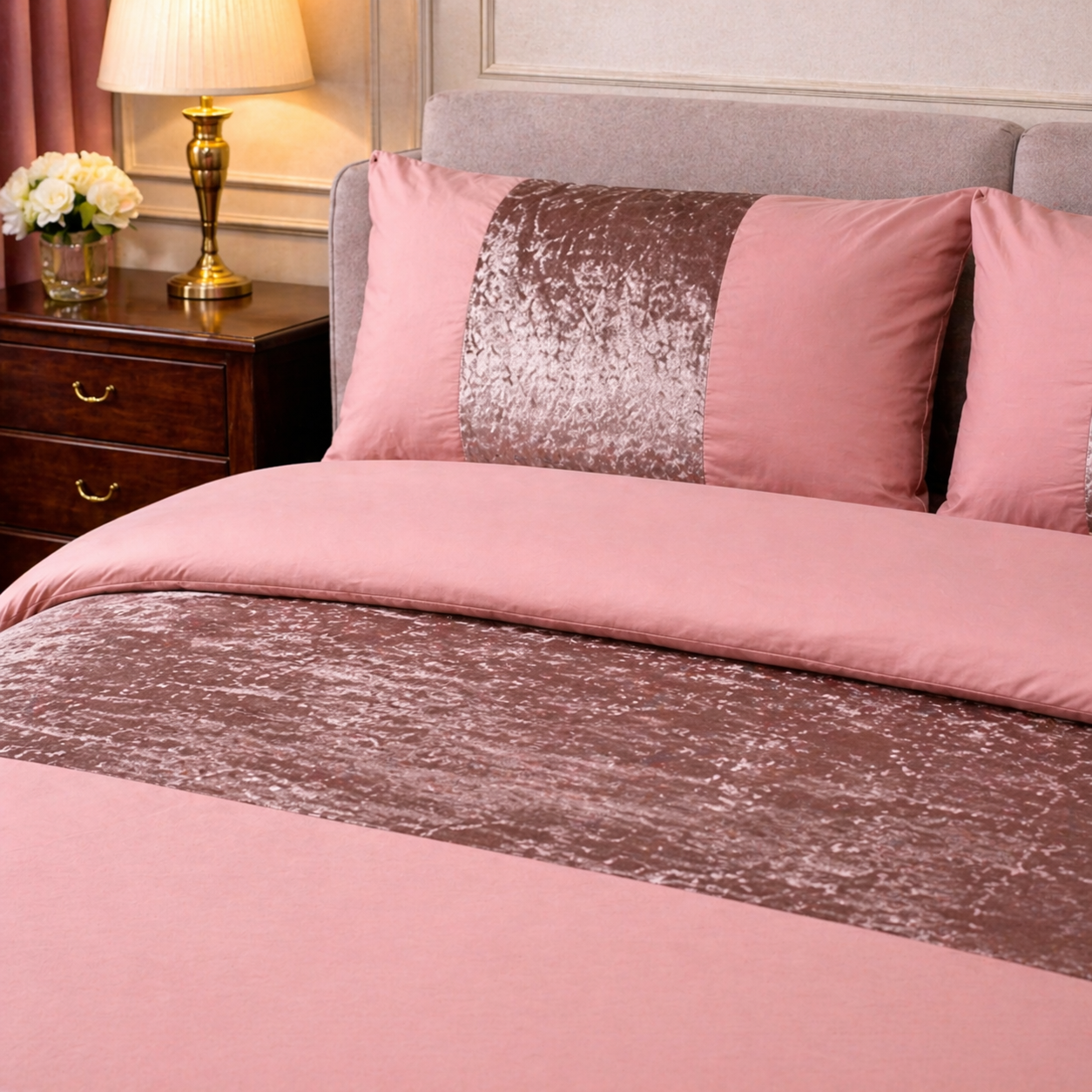 Premium Velvet Panel Duvet Cover Set – Soft Luxury Bedding Upgrade
