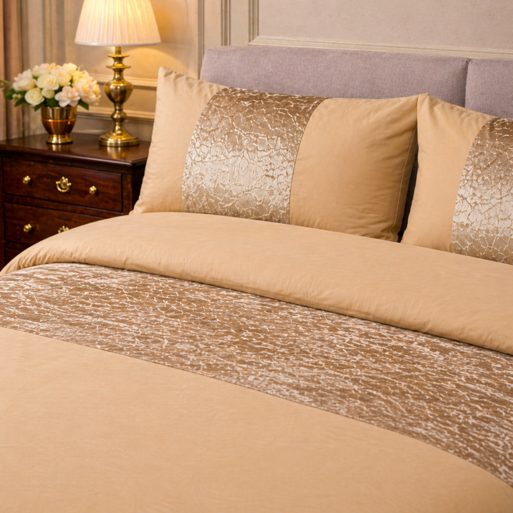 Premium Velvet Panel Duvet Cover Set – Soft Luxury Bedding Upgrade