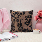 Luxury Flock Cushion Cover | Soft Decorative Damask Throw Pillow Cover for Sofa, Bed & Living Room | 17 x 17 Inch