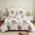 3pcs Printed Floral Duvet Set, Soft Bedding Set for Single Double King Super King, Elegant Duvet Cover Set with Pillowcases