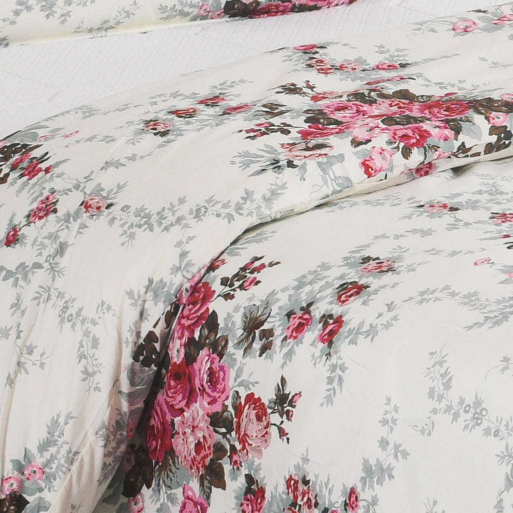 3pcs Printed Floral Duvet Set, Soft Bedding Set for Single Double King Super King, Elegant Duvet Cover Set with Pillowcases