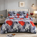 3pcs Printed Floral Duvet Set, Soft Bedding Set for Single Double King Super King, Elegant Duvet Cover Set with Pillowcases