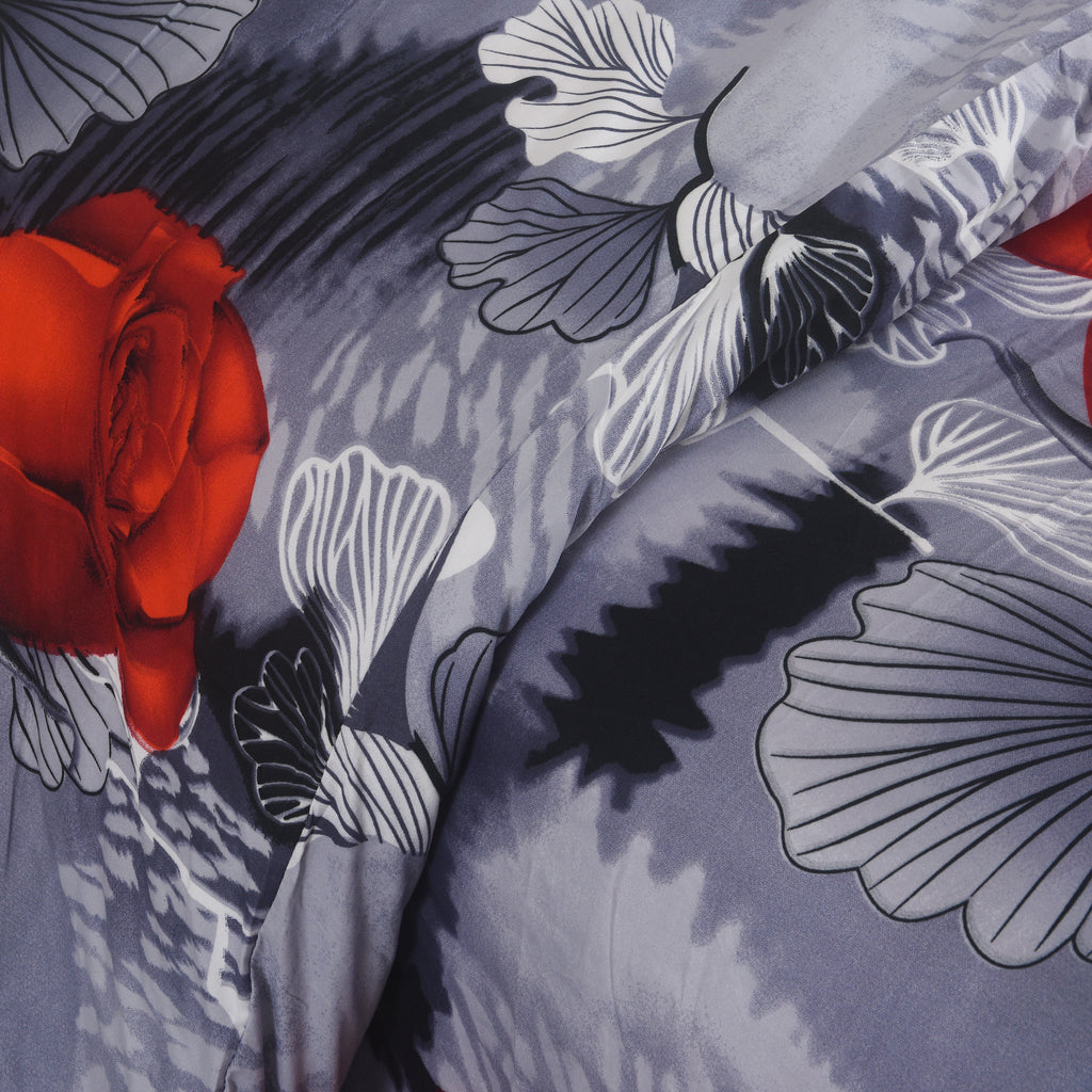 3pcs Printed Floral Duvet Set, Soft Bedding Set for Single Double King Super King, Elegant Duvet Cover Set with Pillowcases