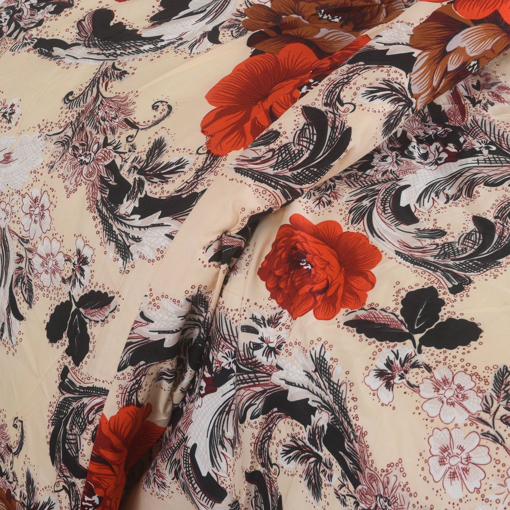 3pcs Printed Floral Duvet Set, Soft Bedding Set for Single Double King Super King, Elegant Duvet Cover Set with Pillowcases