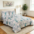 3pcs Printed Floral Duvet Set, Soft Bedding Set for Single Double King Super King, Elegant Duvet Cover Set with Pillowcases