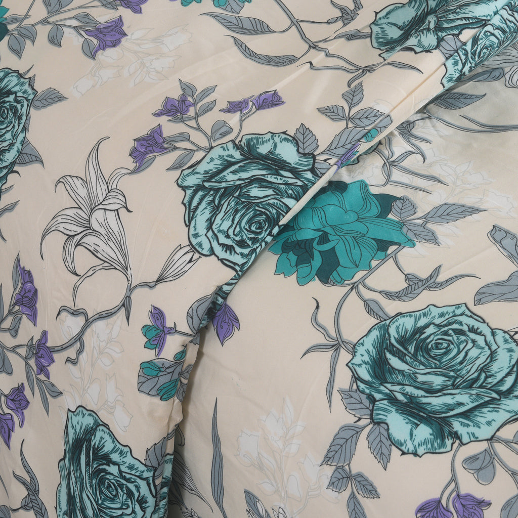 3pcs Printed Floral Duvet Set, Soft Bedding Set for Single Double King Super King, Elegant Duvet Cover Set with Pillowcases
