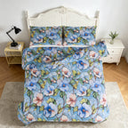3pcs Printed Floral Duvet Set, Soft Bedding Set for Single Double King Super King, Elegant Duvet Cover Set with Pillowcases