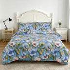 3pcs Printed Floral Duvet Set, Soft Bedding Set for Single Double King Super King, Elegant Duvet Cover Set with Pillowcases