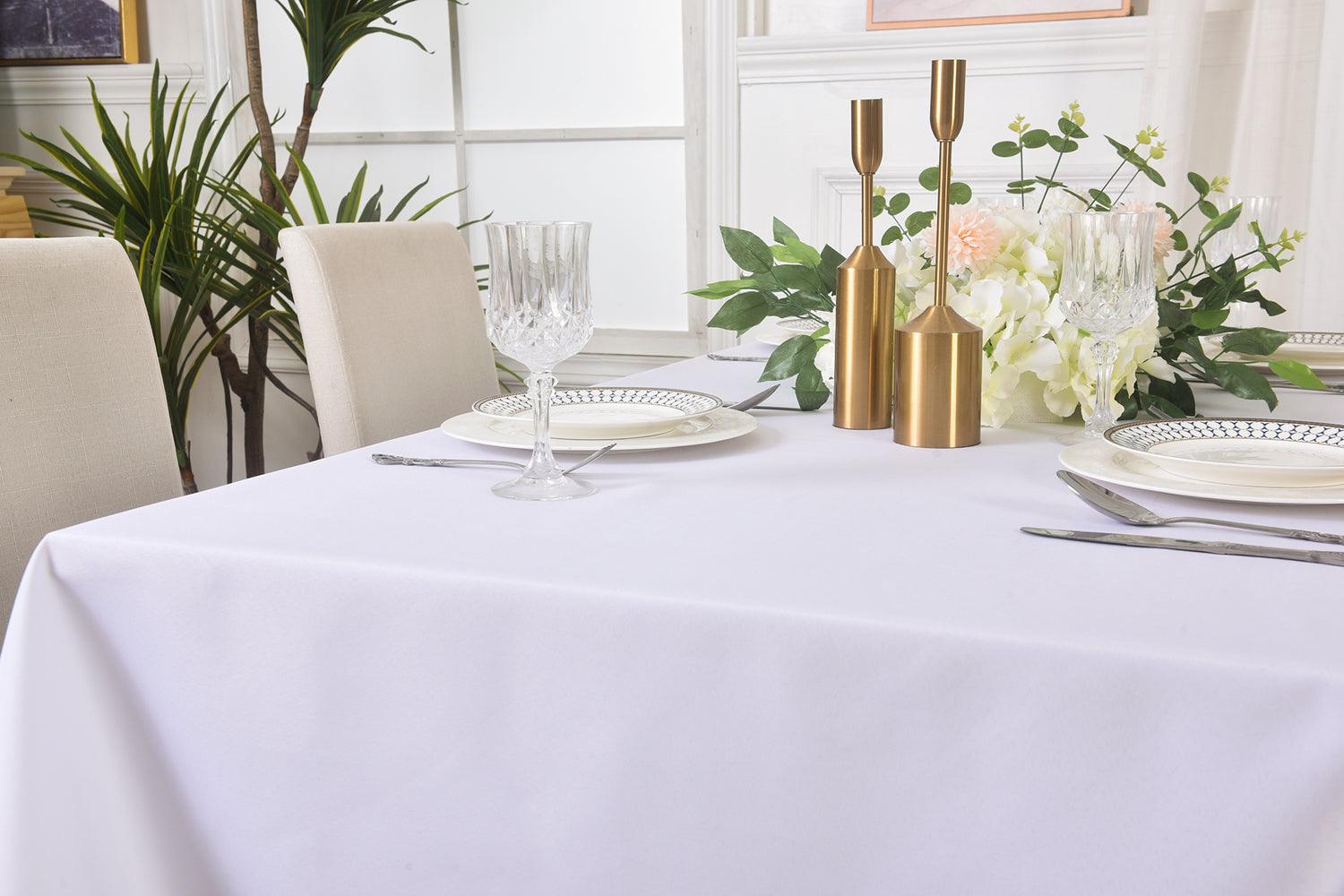 Waterproof Tablecloth: Dining & Outdoor Parties | White, 55"x79"