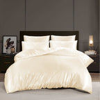 MillPrice Luxury 10 Piece Satin Bedding Set Duvet Cover Fitted Sheet Pillowcases Sleep Mask & Hair Accessories