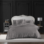 MillPrice Luxury 10 Piece Satin Bedding Set Duvet Cover Fitted Sheet Pillowcases Sleep Mask & Hair Accessories