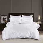 MillPrice Luxury 10 Piece Satin Bedding Set Duvet Cover Fitted Sheet Pillowcases Sleep Mask & Hair Accessories