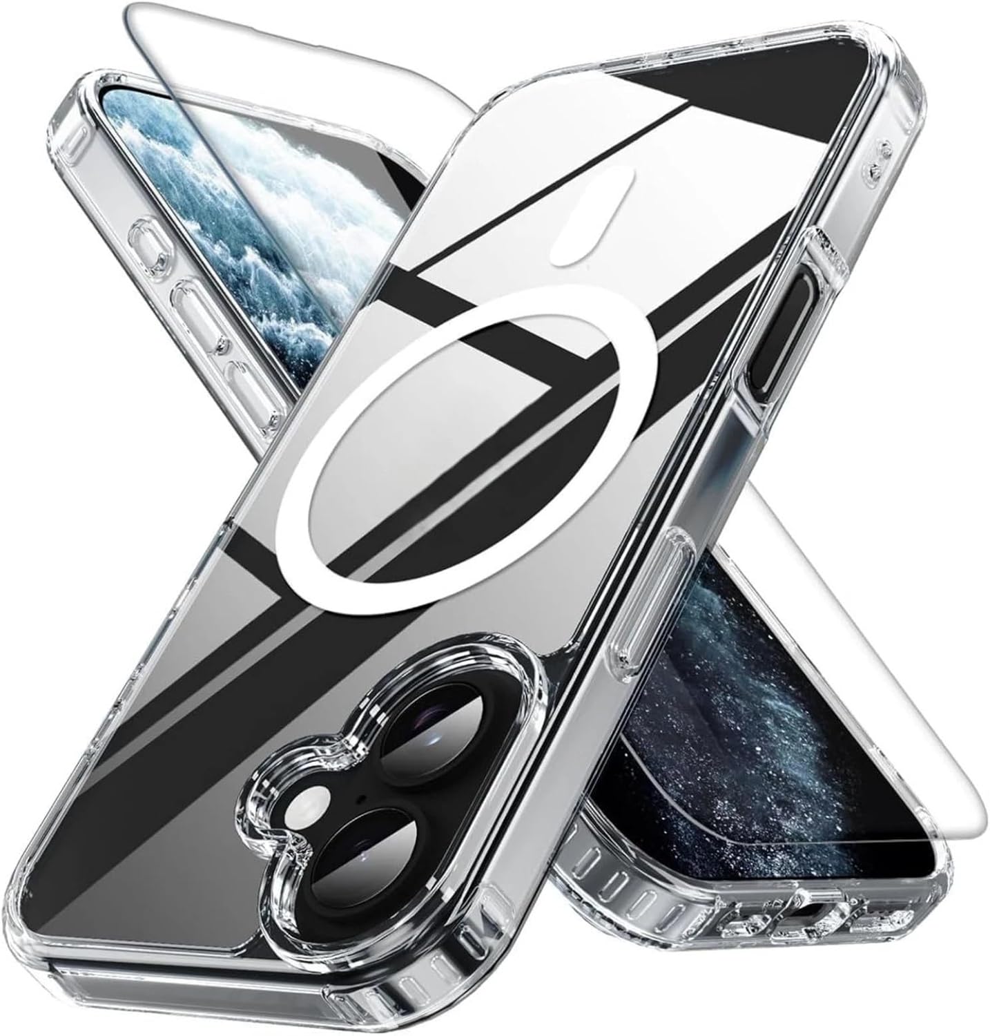 MillPrice Clear Magnetic Case for iPhone 17 Series – Slim Shockproof Protection with Tempered Glass