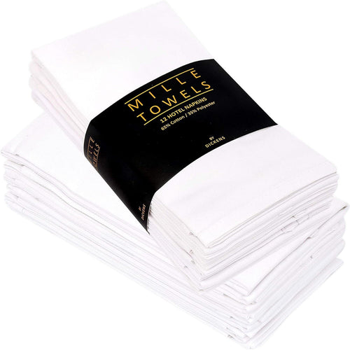 12 Pack Cotton Napkins 18x18 - Hotel Quality for Parties and Weddings