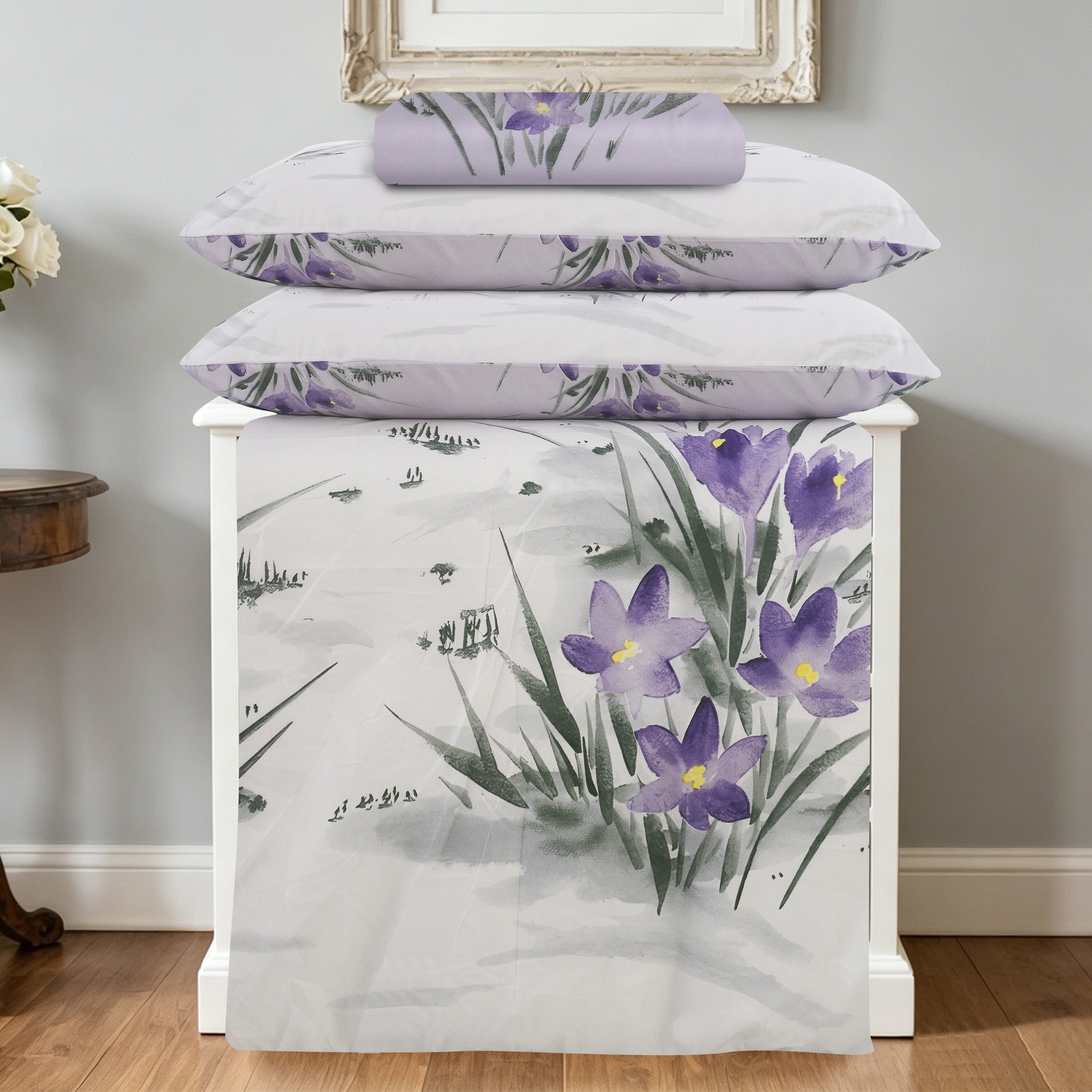 MillPrice 4 Piece Bedding Set Soft Microfibre Duvet Cover Fitted Sheet & Pillowcases Single Double King Super King