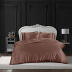 MillPrice Luxury 10 Piece Satin Bedding Set Duvet Cover Fitted Sheet Pillowcases Sleep Mask & Hair Accessories