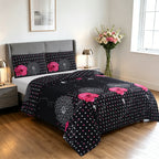 3pcs Printed Floral Duvet Set, Soft Bedding Set for Single Double King Super King, Elegant Duvet Cover Set with Pillowcases