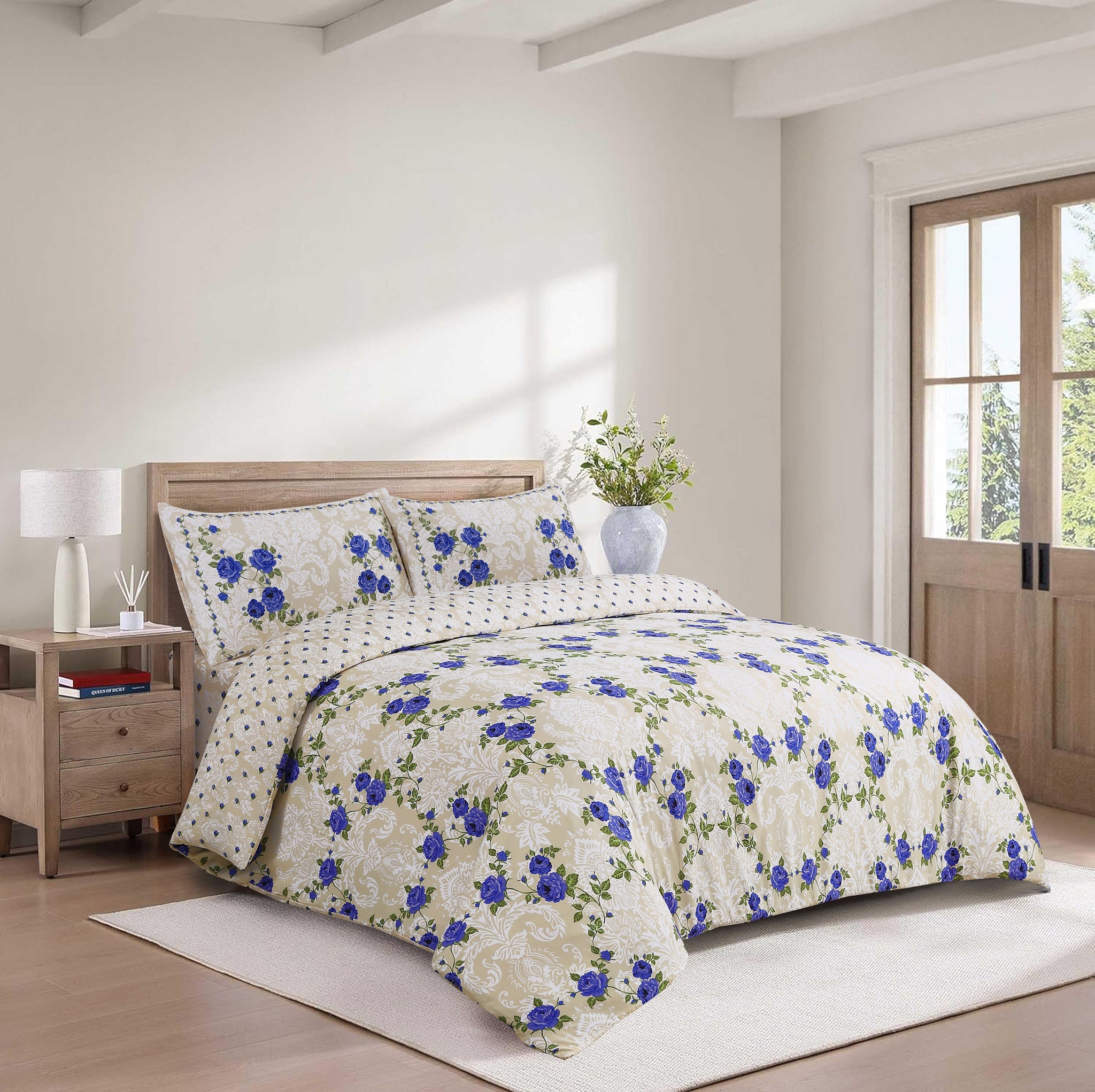 MillPrice Soft 4-Piece Bedding Set – Luxury Duvet Cover + Fitted Sheet And 2 Pillowcases