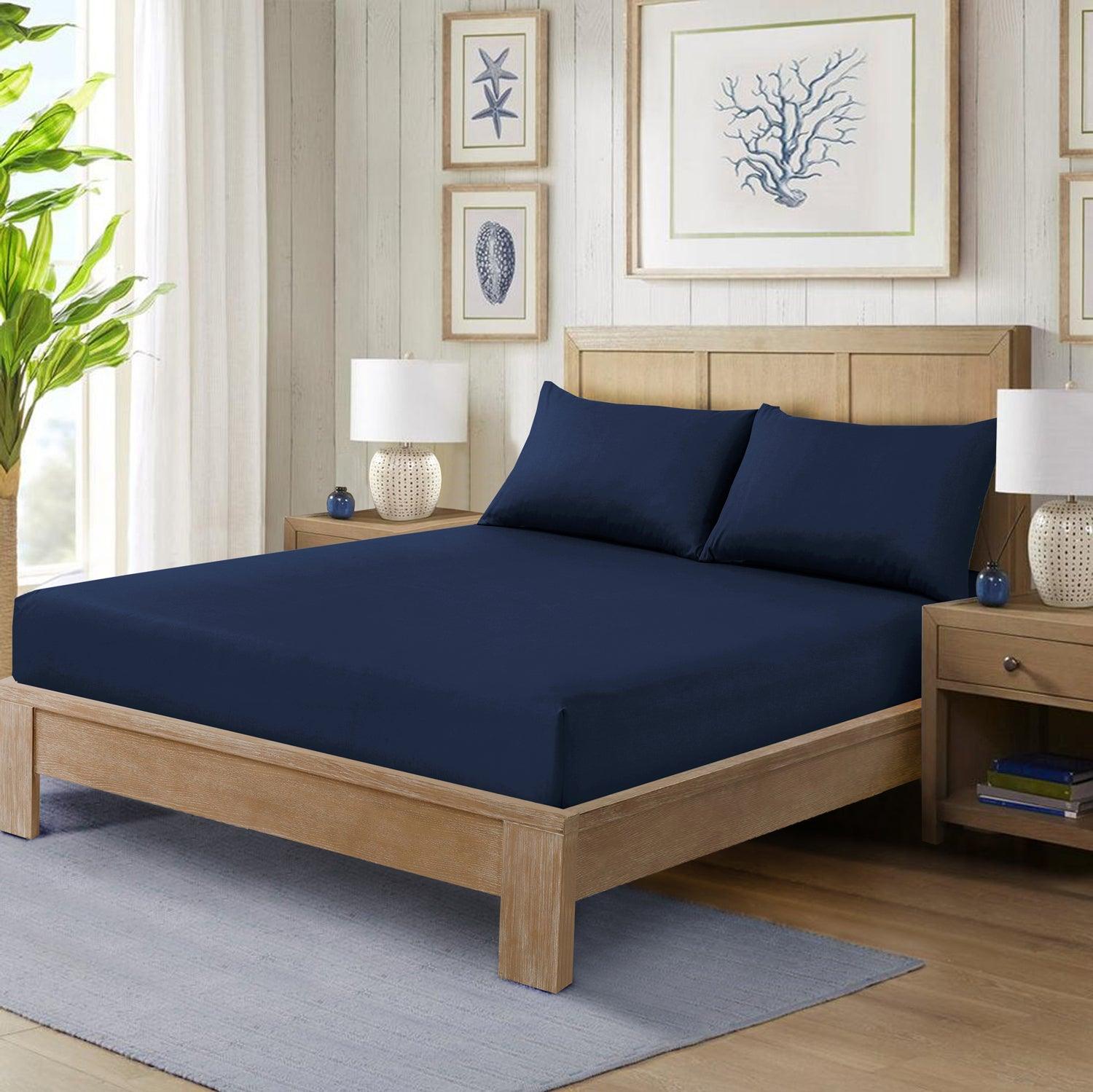 Extra Deep 25 cm Luxury Fitted Sheets - Plain Dyed, Shrinkage and Fade Resistant Bottom Sheet