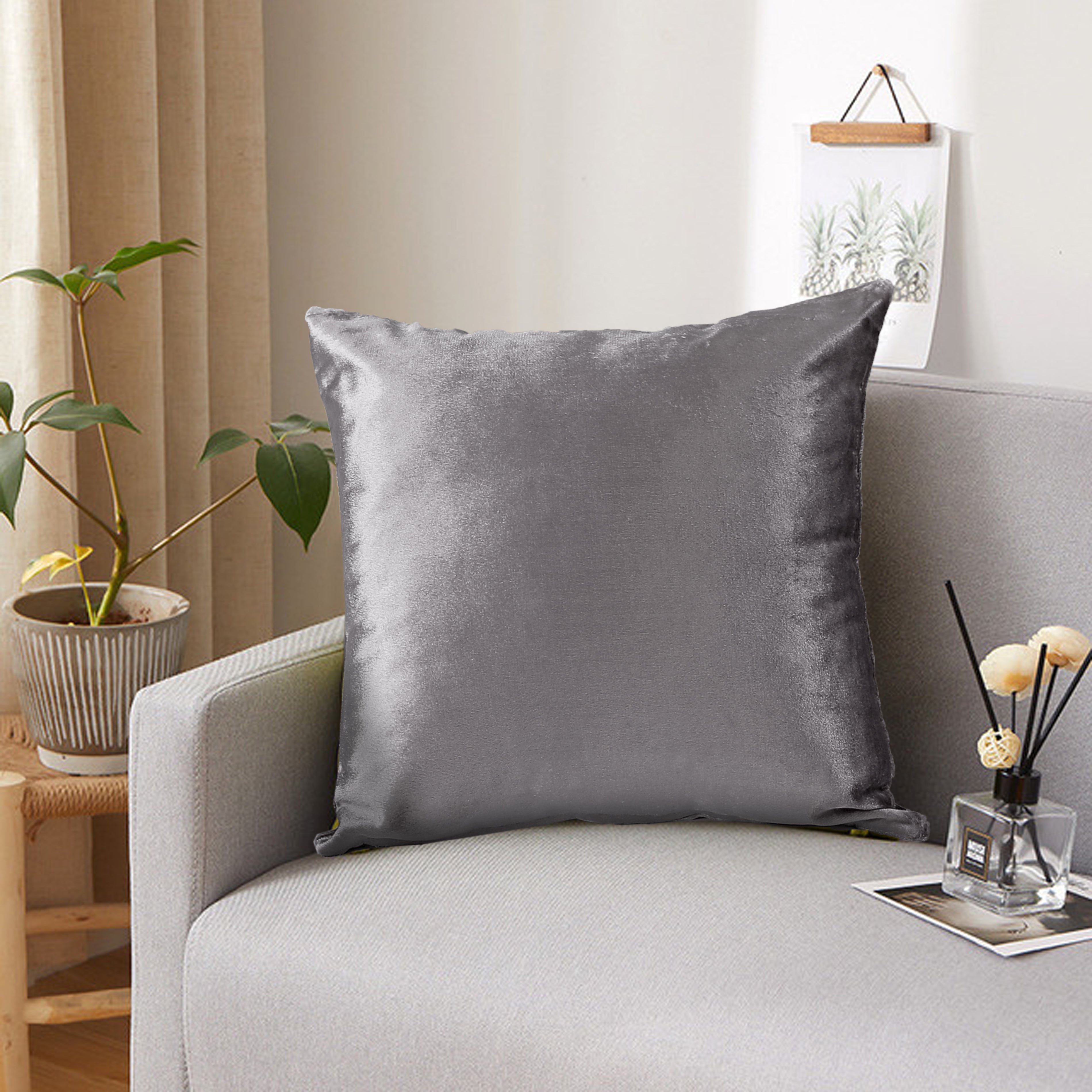 Luxury Italian Crushed Velvet Cushion Cover | Soft Decorative Throw Pillow Cover for Sofa, Bed & Living Room | 17 x 17 Inch