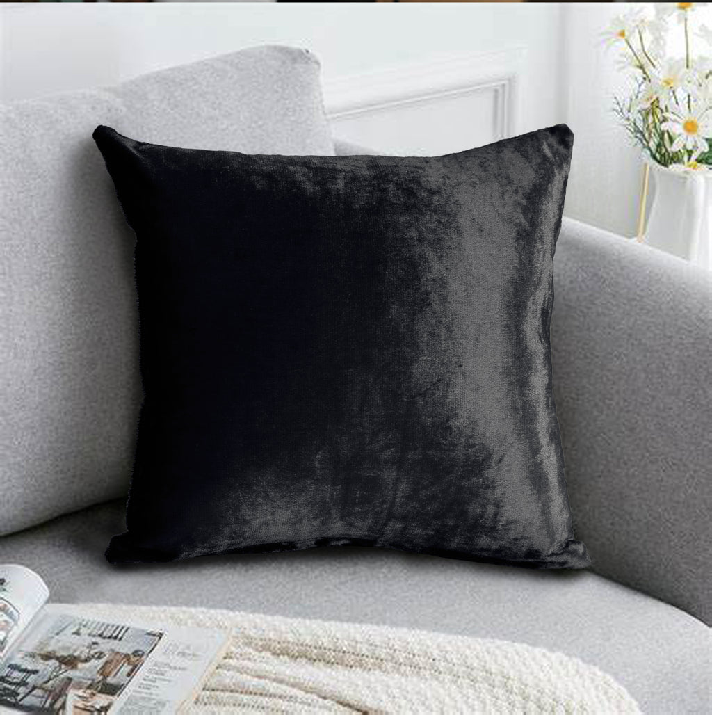 Luxury Italian Crushed Velvet Cushion Cover | Soft Decorative Throw Pillow Cover for Sofa, Bed & Living Room | 17 x 17 Inch