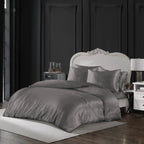 MillPrice Luxury 10 Piece Satin Bedding Set Duvet Cover Fitted Sheet Pillowcases Sleep Mask & Hair Accessories